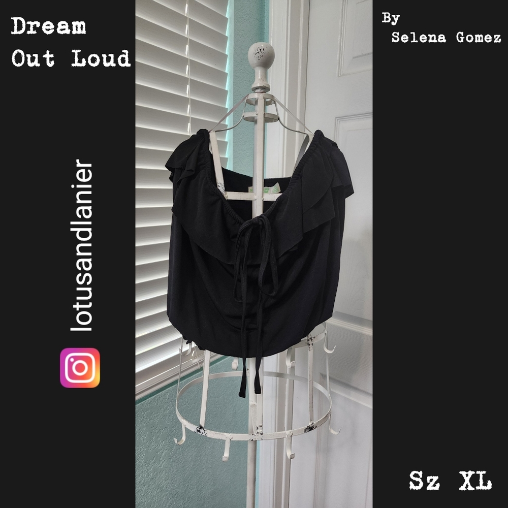 Dream Out Loud By Selena Gomez Juniors Ruffle Black Tube Top Sz XL